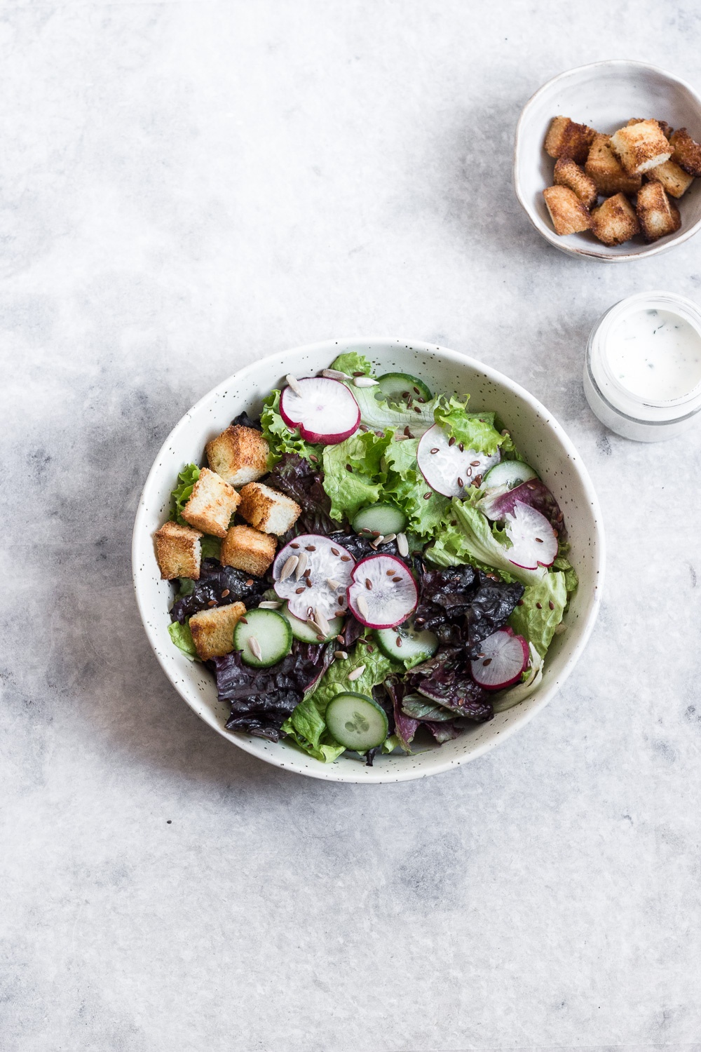 Quick Salad With Yogurt Mayonnaise Dressing - The Leaf Bowl